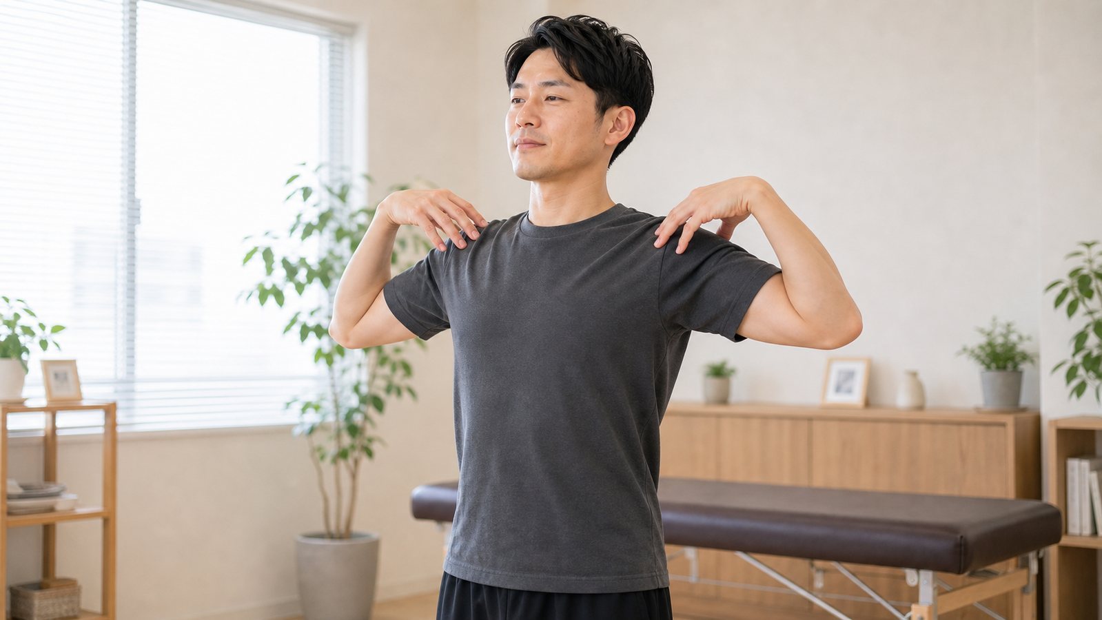 腰を無理に曲げず状態を確認するイメージ