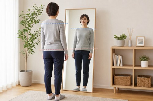 反り腰で腰まわりに負担を感じるイメージ