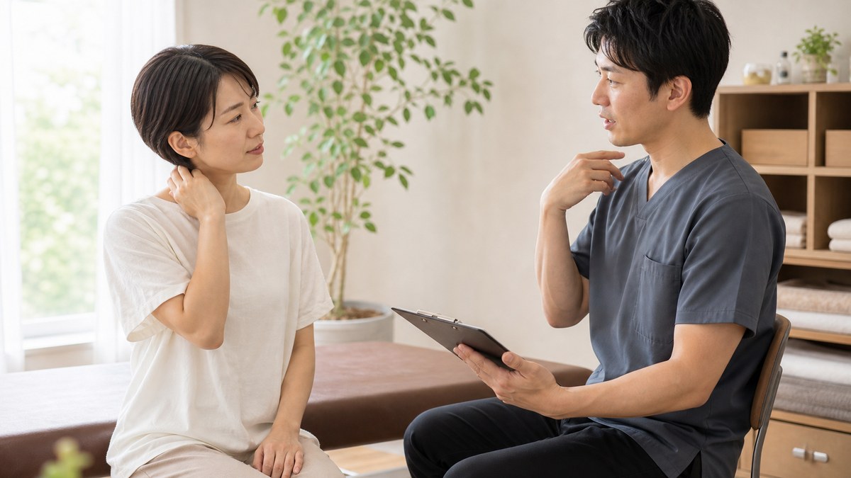 首こりについて整形外科や整体の相談先を考えるイメージ