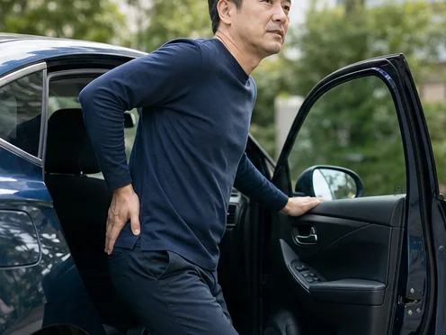 車から降りる時にお尻から脚の症状を感じる男性