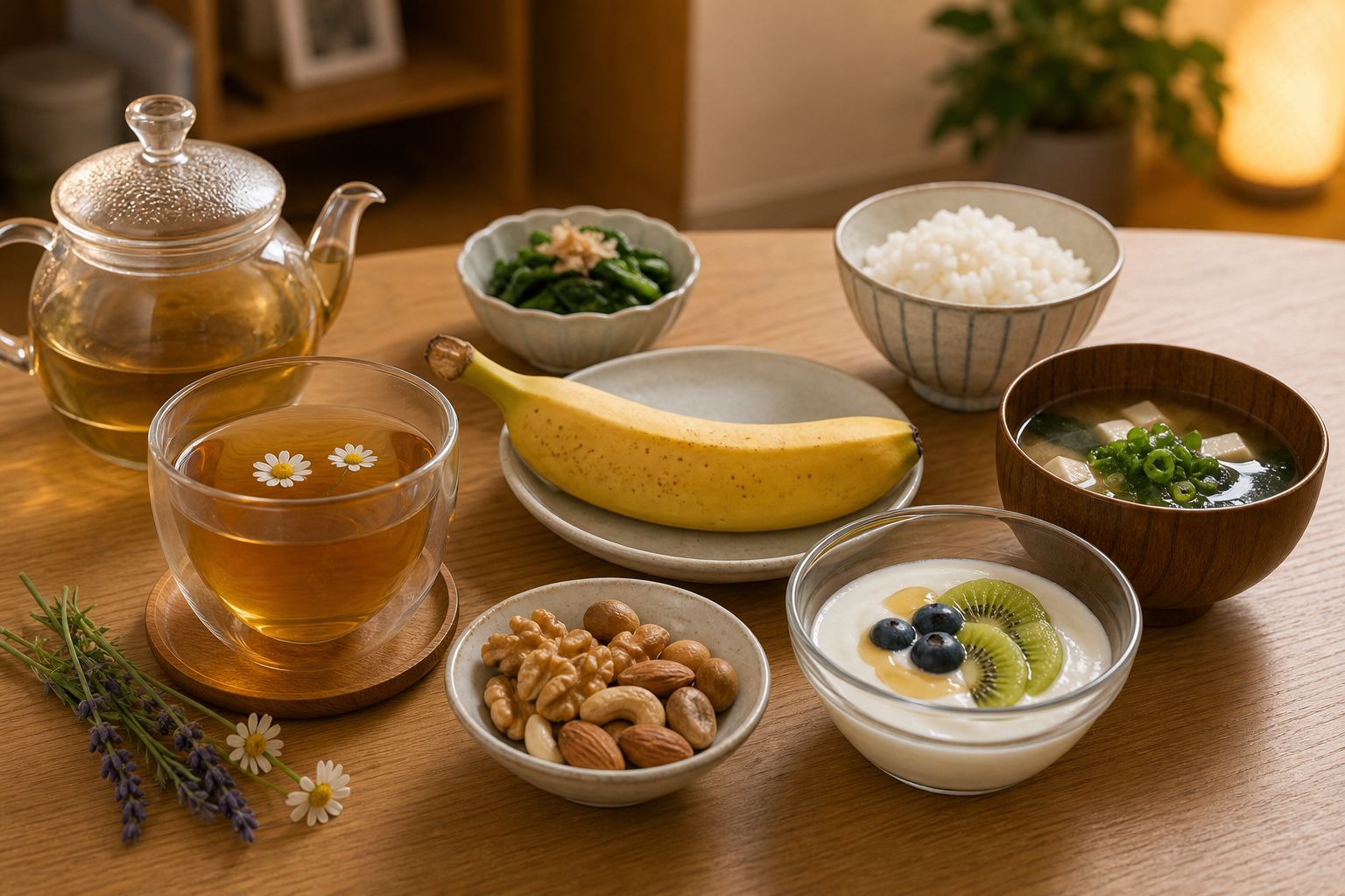 更年期のセルフケアでバランスのよい食事や飲み物を見直すイメージ