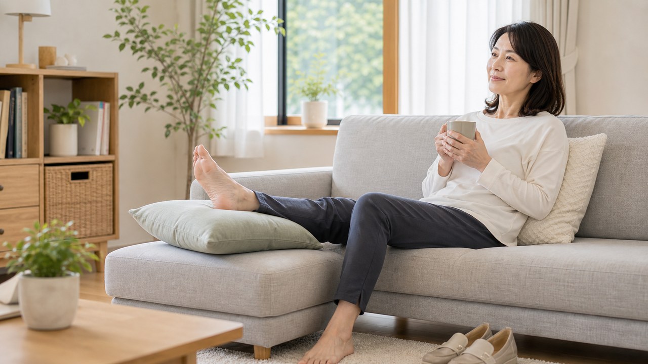痛む足指の付け根に負担をかけず休ませるイメージ
