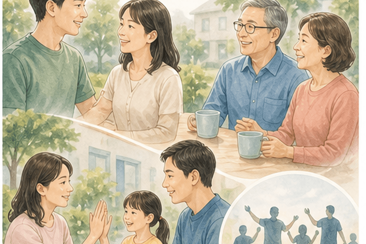 現代社会における健康の考え方を図解した健康とは何か?WHOの定義から考える身体的・精神的・社会的な健康の意味の説明画像