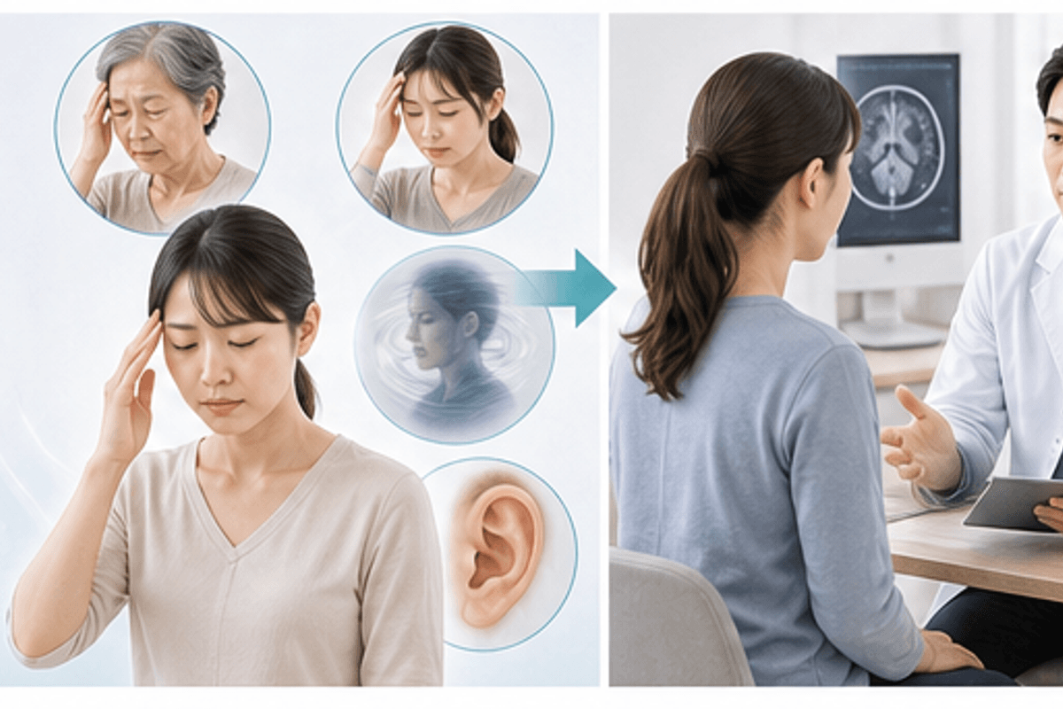めまいの4タイプを正しく見分けるを図解しためまいに整体は効果ある?の説明画像