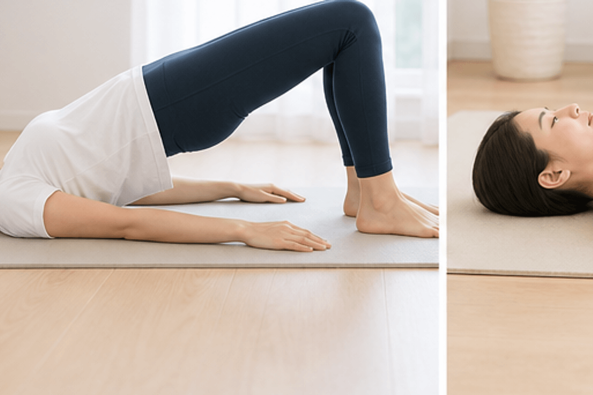 寝ながら骨盤矯正ストレッチで「痩せる」のは本当?を図解した寝ながらできる骨盤矯正ストレッチの説明画像