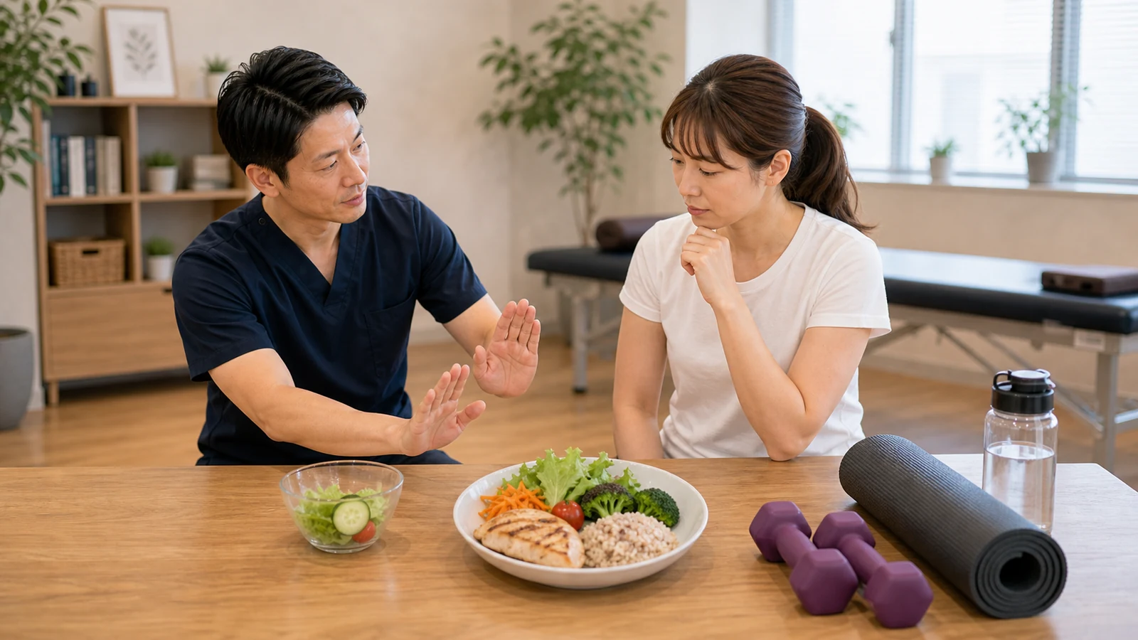 40代ダイエットで避けたい行動を示す図版