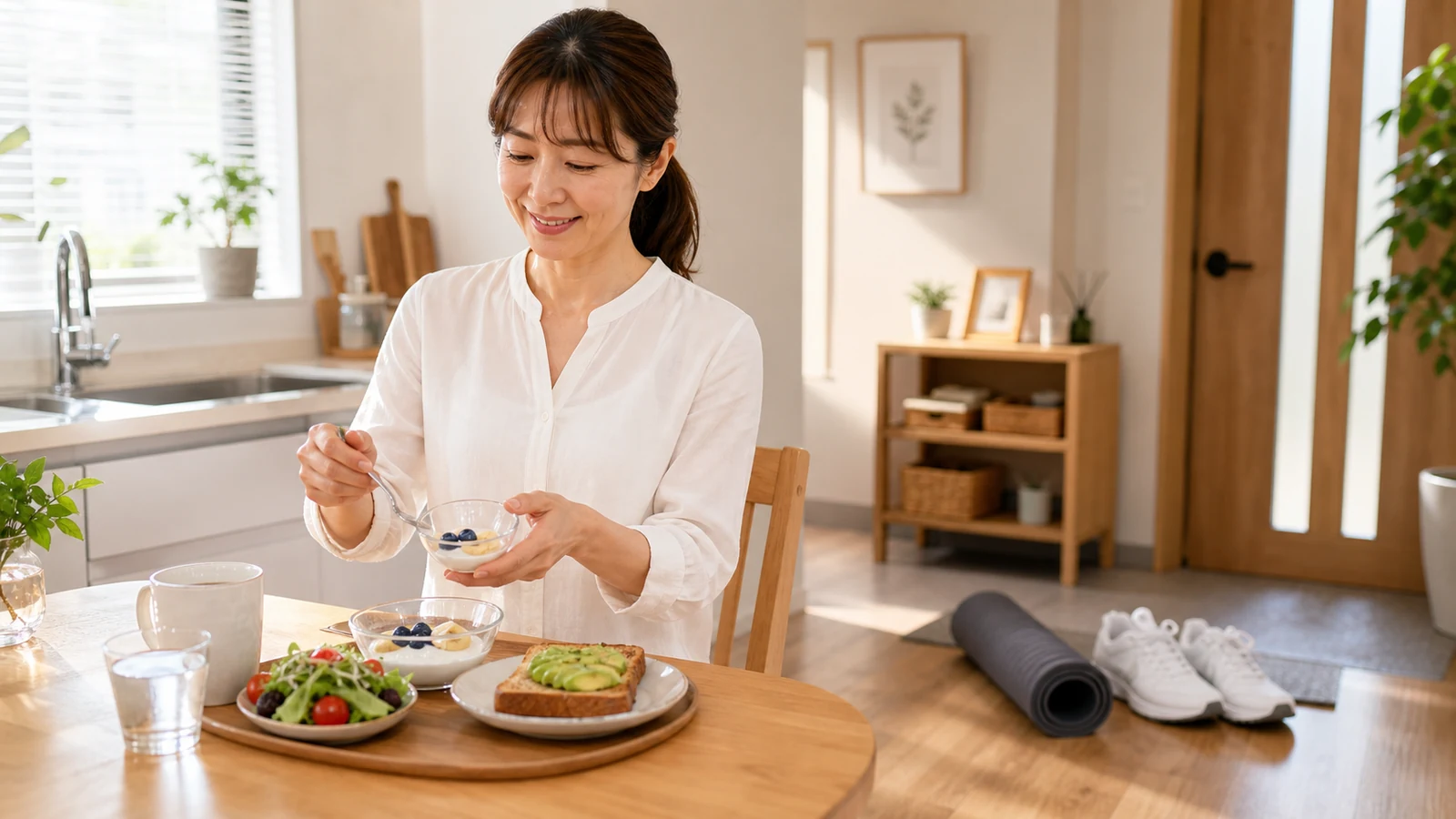 40代ダイエットの1日スケジュールを示す図版