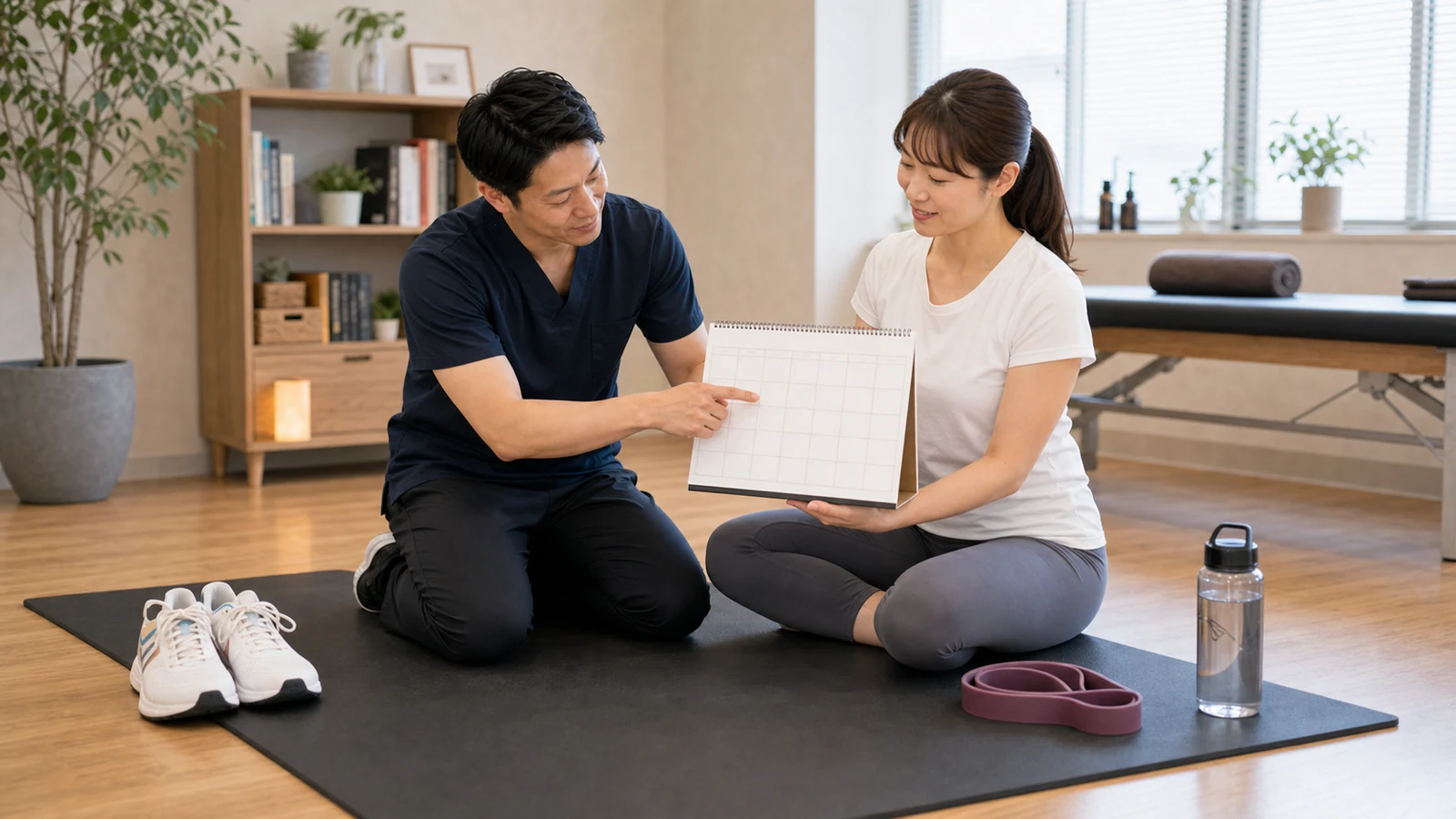 運動習慣を続ける計画を確認する写真