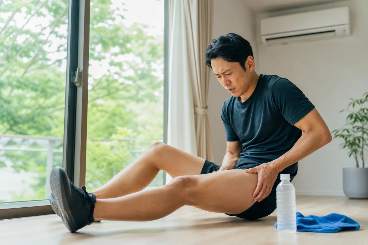 運動中に太ももがつるイメージ