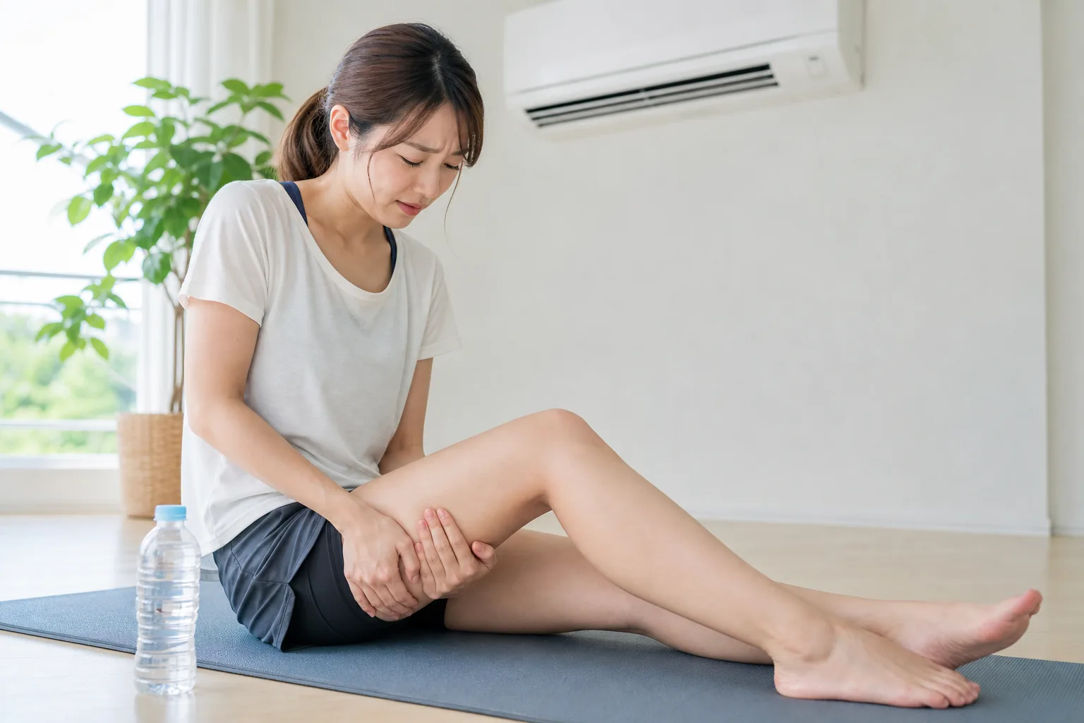 夏場や冷房で太ももがつるイメージ