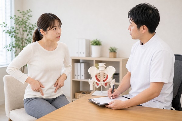 恥骨についてよくある質問を相談する女性