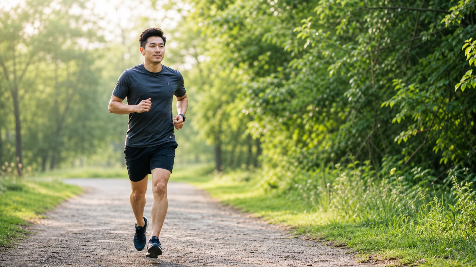 柔らかい路面を快適に走るランナー