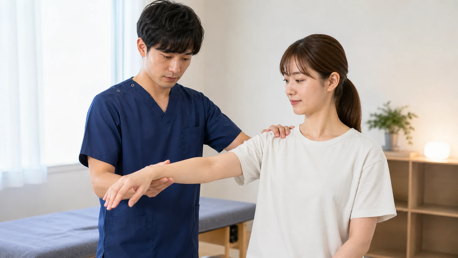 CUREPROで手首から肩の動きを確認する様子