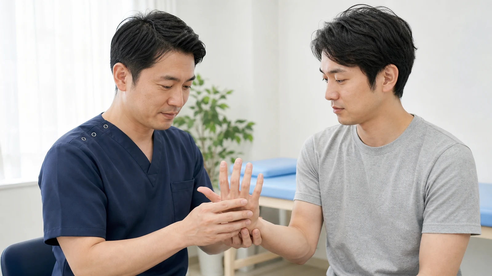 突き指と骨折の可能性を確認する専門家
