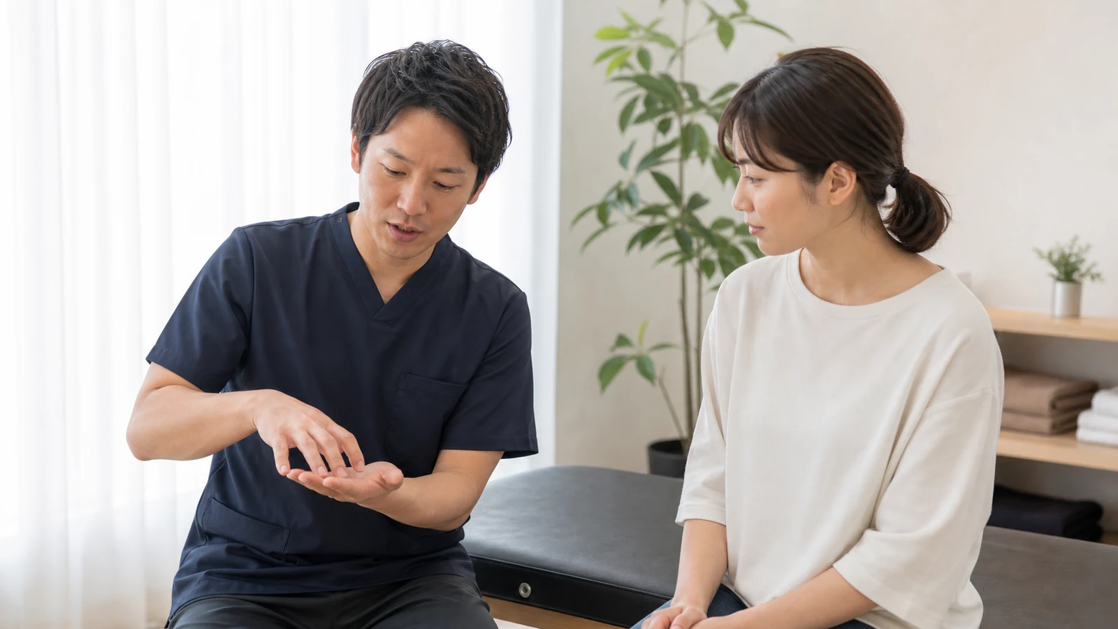 CUREPROで手と手首の動かし方を提案する様子