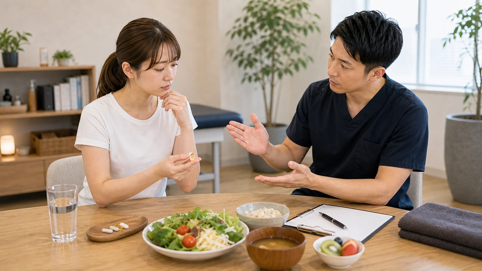 ビタミン摂取で避けたい行動を示す図版