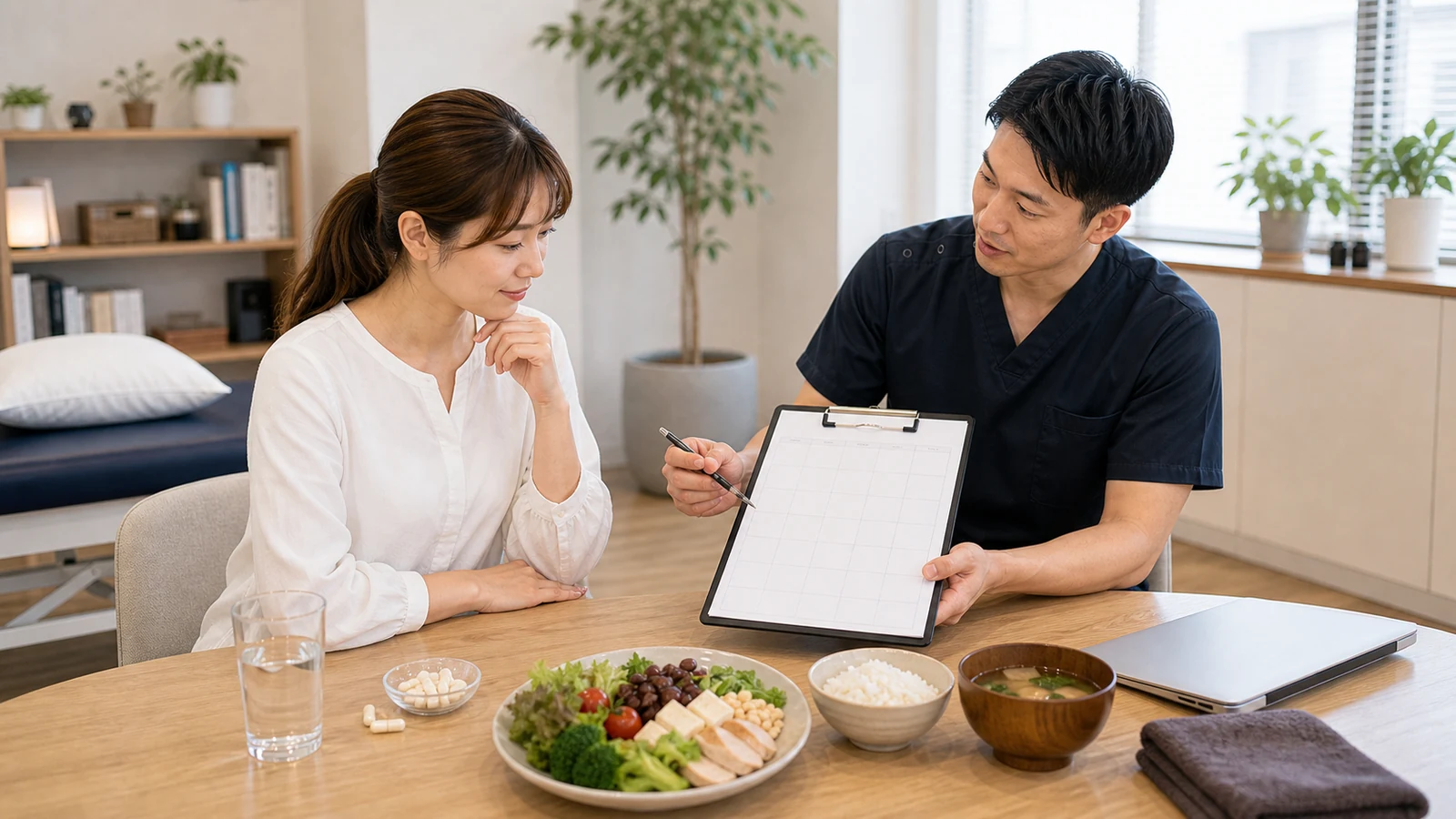 食生活を見直した際の変化の目安を示す図版