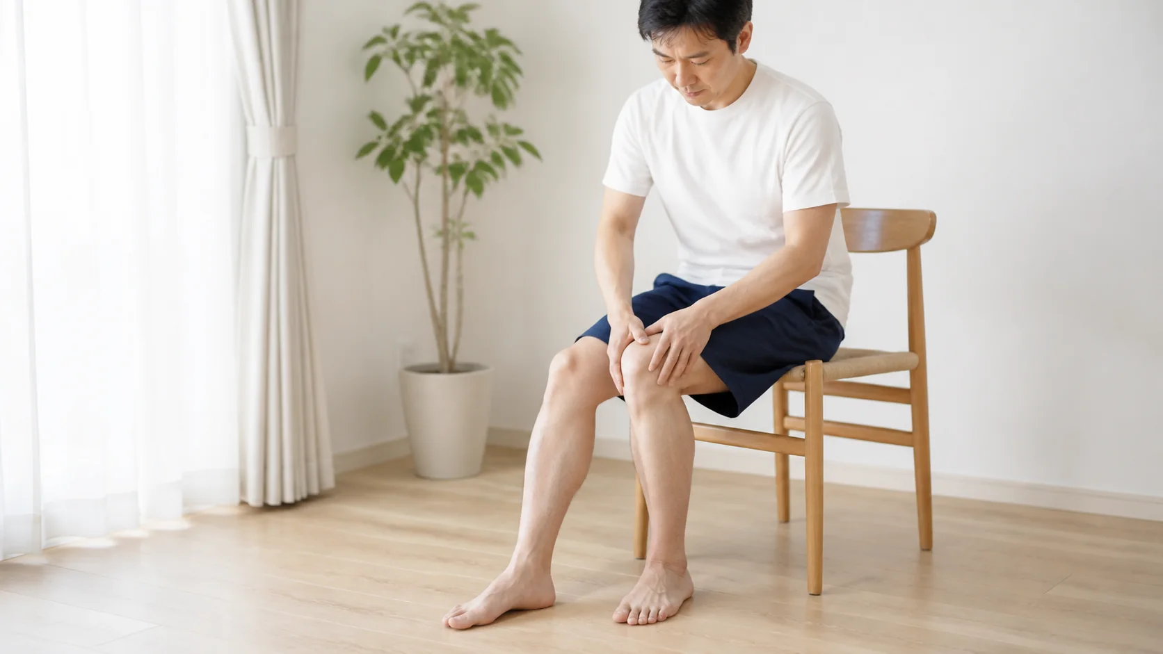 太もも前をやさしくほぐすセルフケア