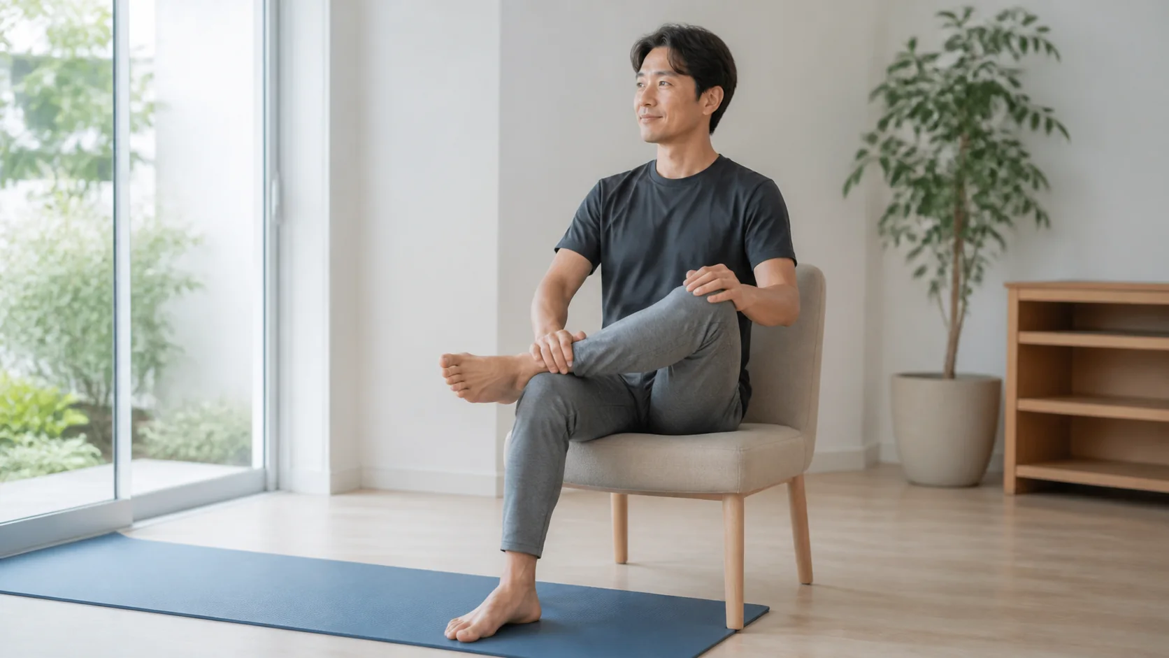 椅子で行うお尻のストレッチ