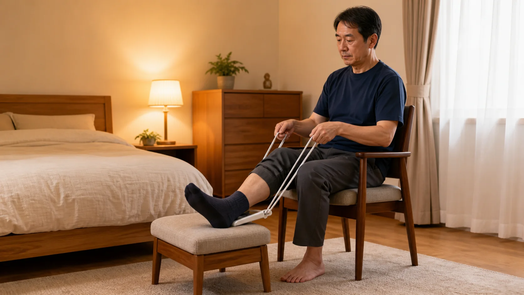 補助具を使って楽に靴下を履く方法