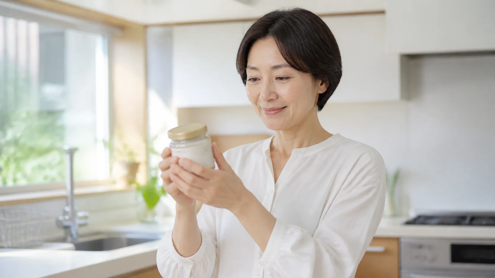 瓶を両手で無理なく持つ方法