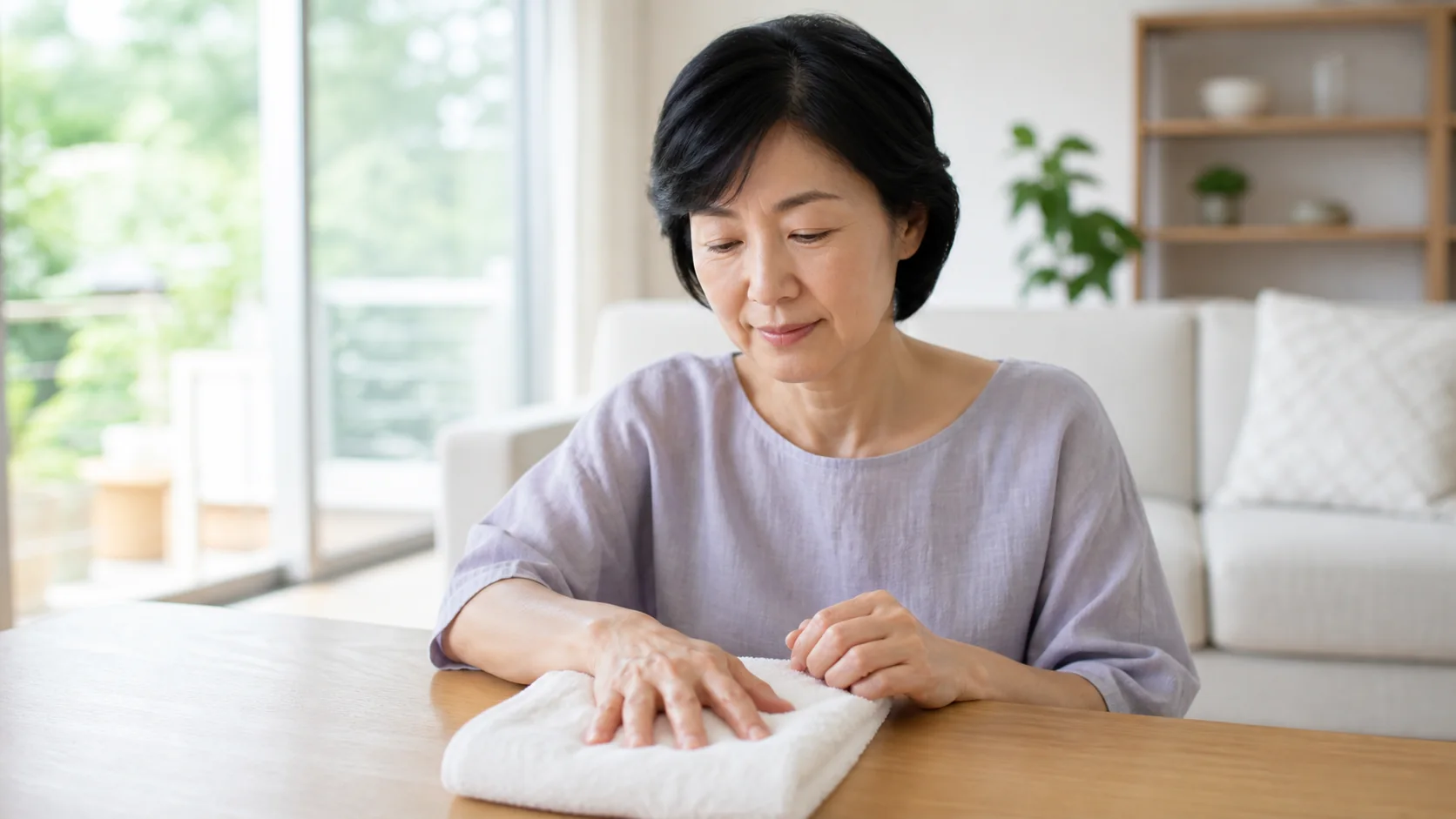 引っかかる指を無理に伸ばさず休ませる様子