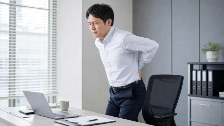 長時間座ると腰が痛い原因とは？｜立つと楽な理由と正しい座り方