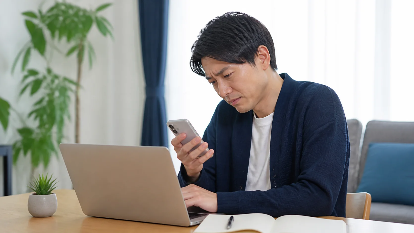 パソコンとスマートフォンで肩が力む環境