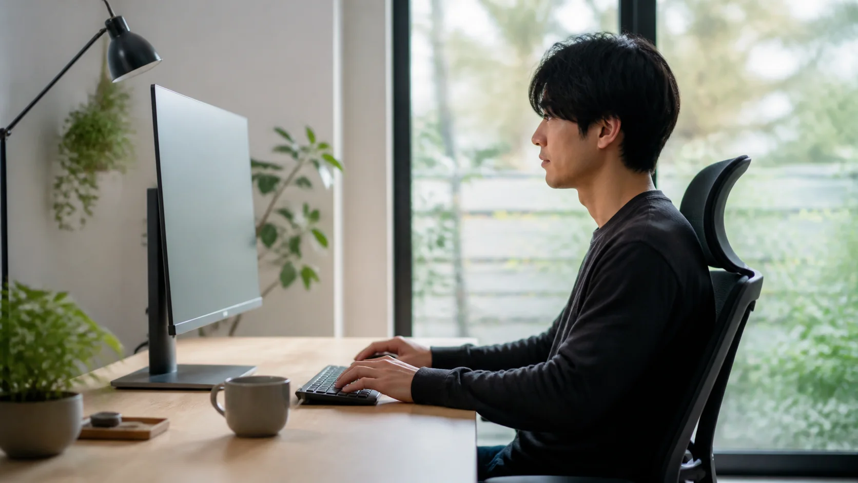 肩が力みにくいデスク環境と姿勢
