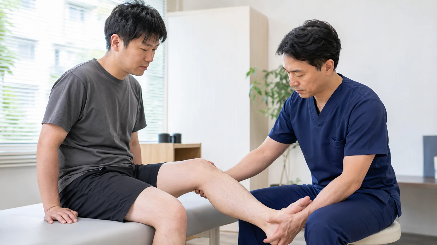 脚のしびれを施術者へ相談する利用者