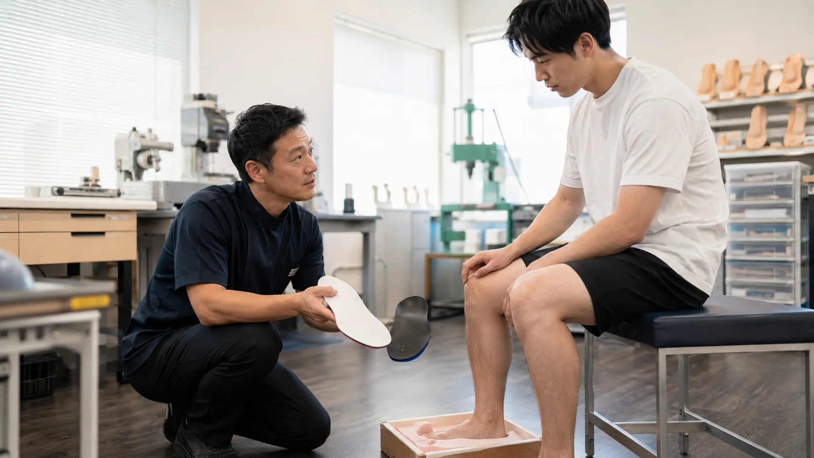 医療用足底板と市販インソールを比較する人