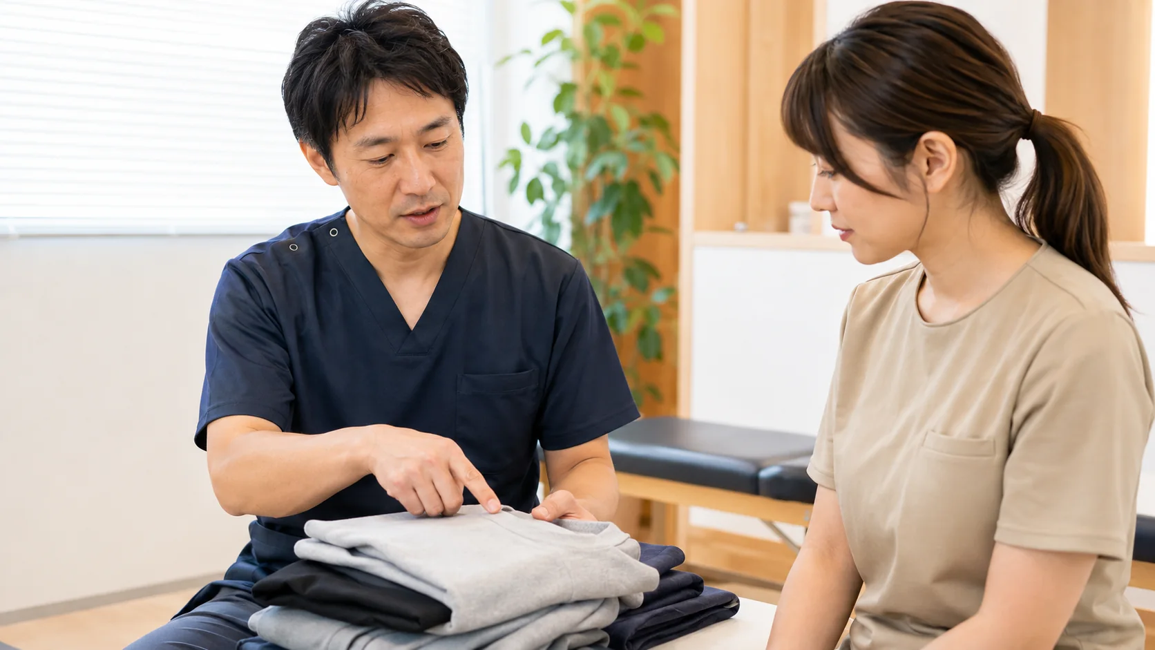 整体の服装について確認する記事監修者