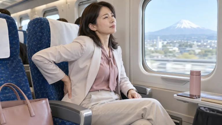 新幹線の腰痛対策は座席選びから始まる｜乗車中の座り方と一時間ごとの動き方