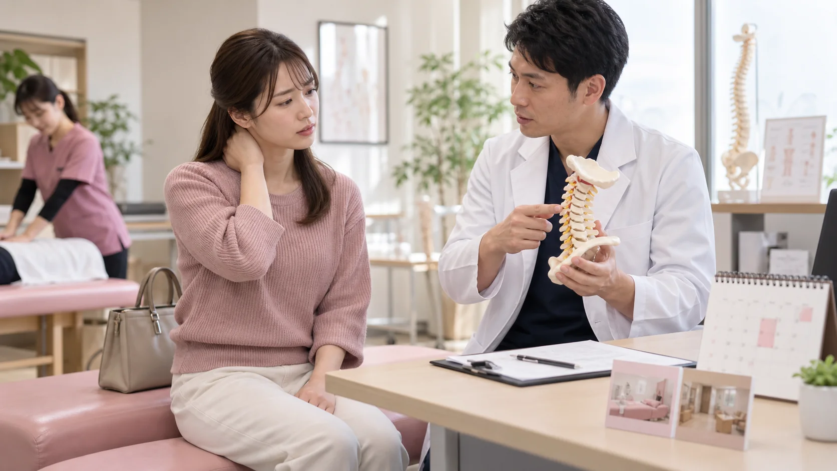 むちうちで整形外科と整骨院を併用する女性