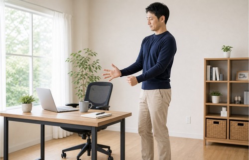 肘部管症候群で道具や姿勢を見直すイメージ