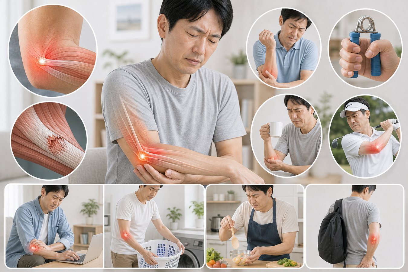 ゴルフ肘で整形外科への相談が必要なサインのイメージ