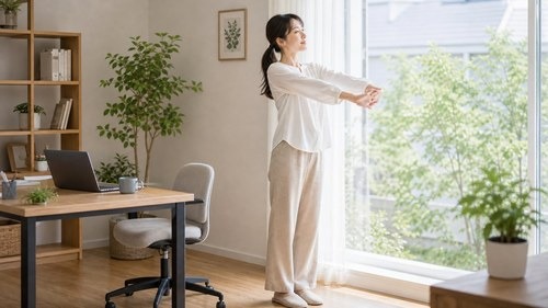 膝が痛むときに運動量を調整するセルフケアイメージ