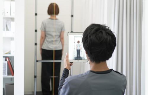 首の痛みに対して全身バランスを確認する整体イメージ