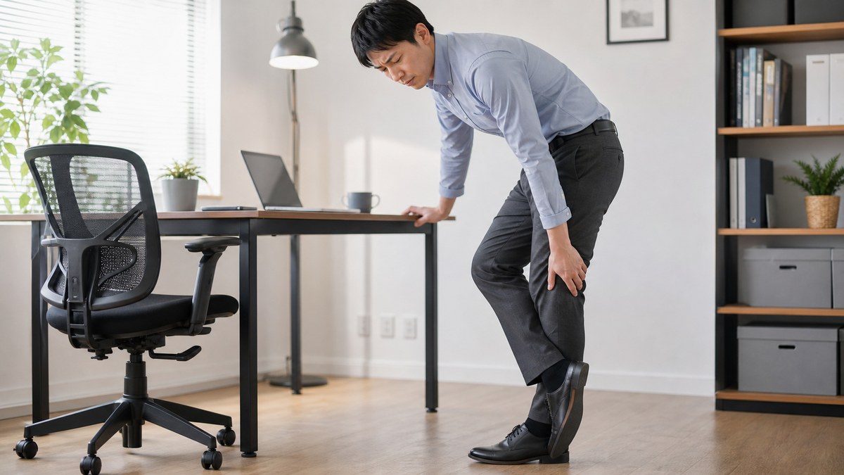 立ち仕事による足底筋膜への負担を見直すイメージ