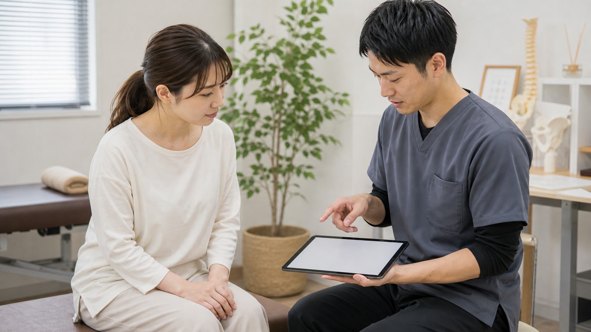 姿勢の悩みを医療機関へ相談するイメージ