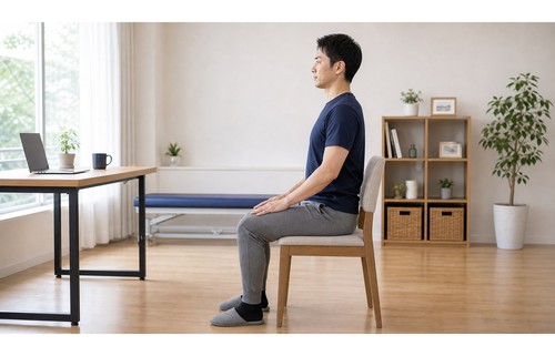 腰を反らしすぎない姿勢を意識するイメージ