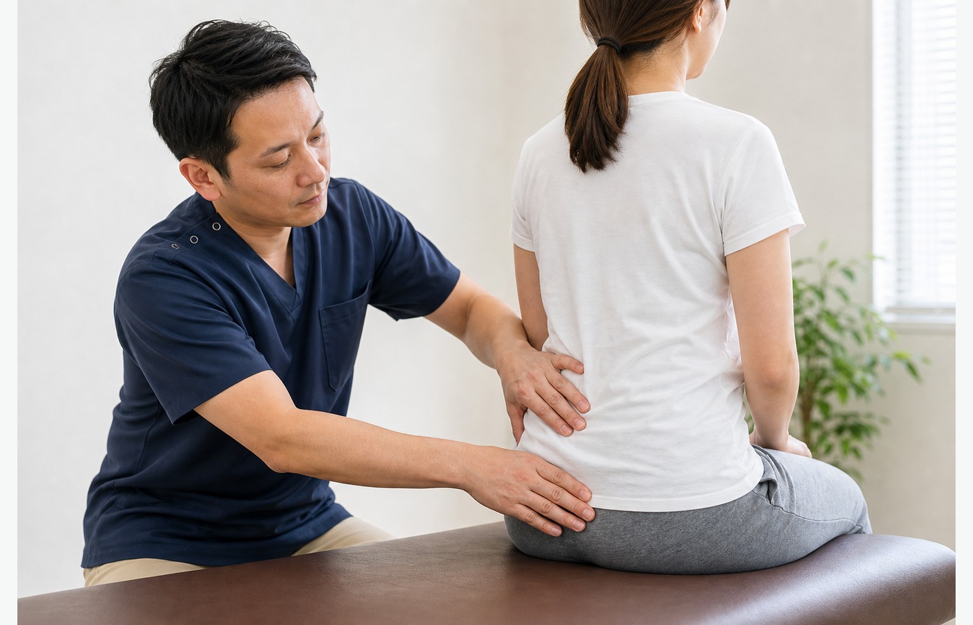 骨盤に負担をかけにくい座り方を見直すイメージ