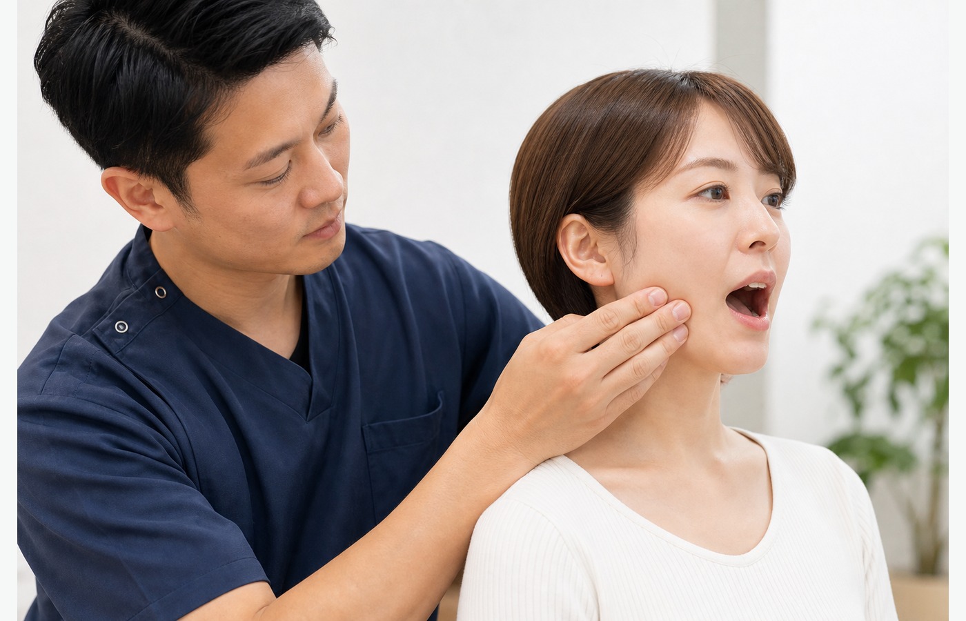 顎関節症に対する首肩まわりの施術イメージ
